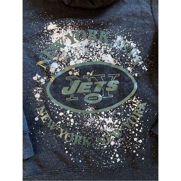 NFL NY Jets Hoodie |  Zip Up, Paint Splatter Logo - Picture 7 of 9